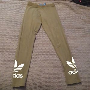 Adidas green leggings, x-small